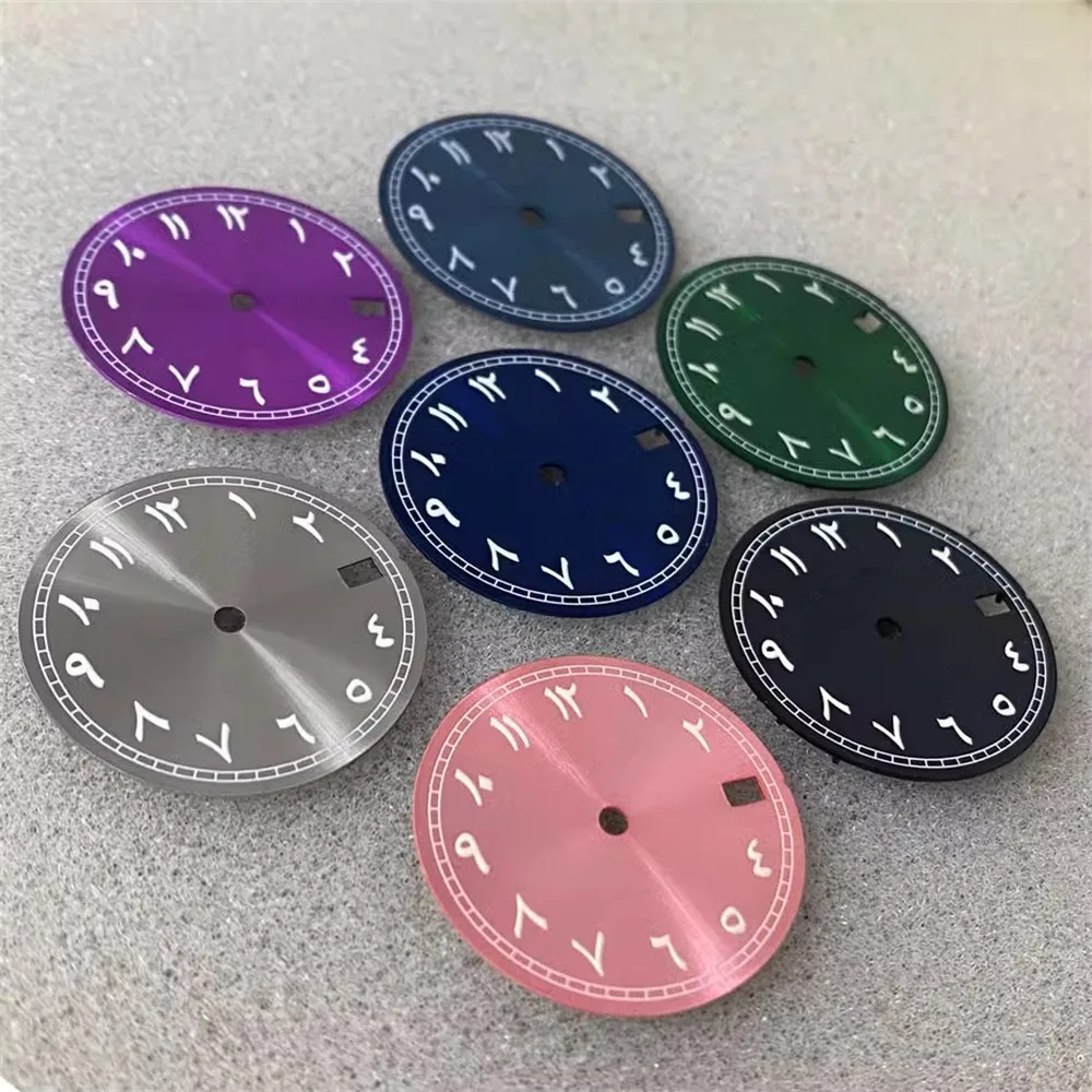 

28.5mm dial with sun grain green Luminous for NH35 NH36 movement with Roman character coating
