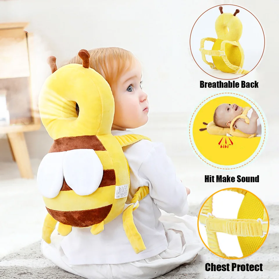 Baby Protect Pillow Learn Walk Head Protector Cushion Anti Fall Backward Cap Carry Cartoon Kids Safe Bibi
