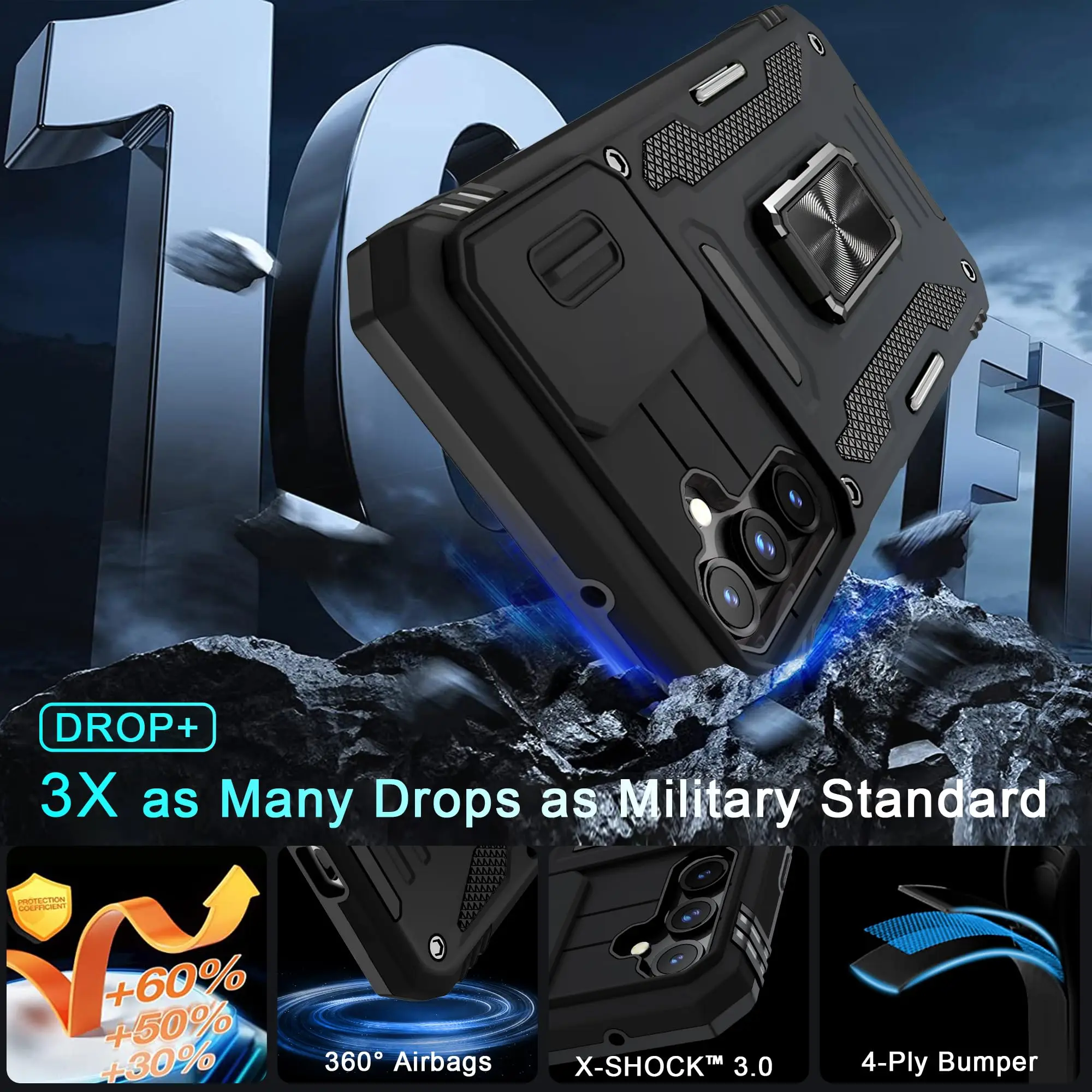 Cases For Samsung Galaxy FE S24 S23 Ultra S22 Plus A15 A14 A54 A53 A34 Camera Slide Lens Protective Grade Red Cover_voghion.com