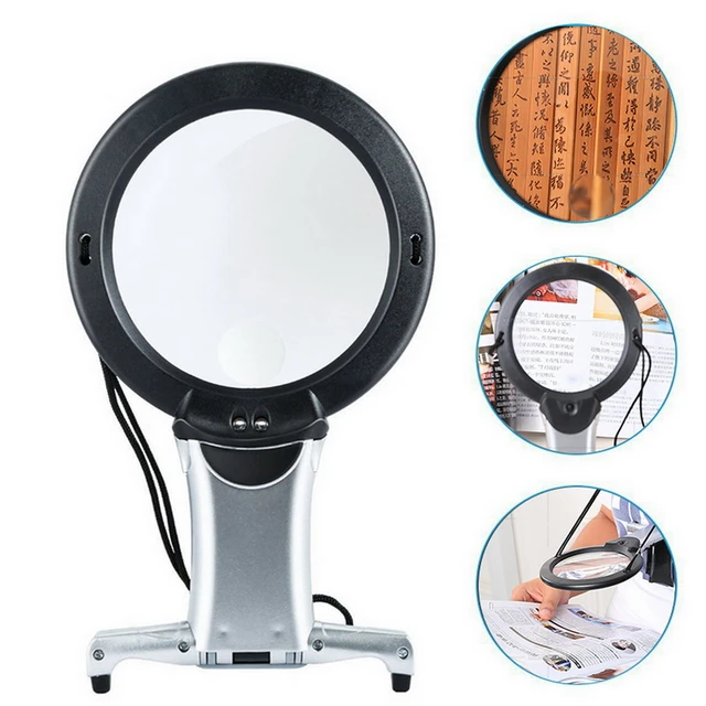 Hands Free Magnifying Glass With Light & Neck Cord LED Illuminated  Magnifier For Reading Sewing Crafts Handcraft Hobby New (1)