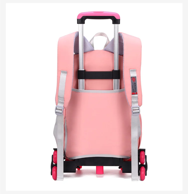 귀여운 학생 학교 가방, 롤링 배낭, 어린이 트롤리, 여아 학교 배낭, 대용량 어린이 방수 바퀴, 신제품