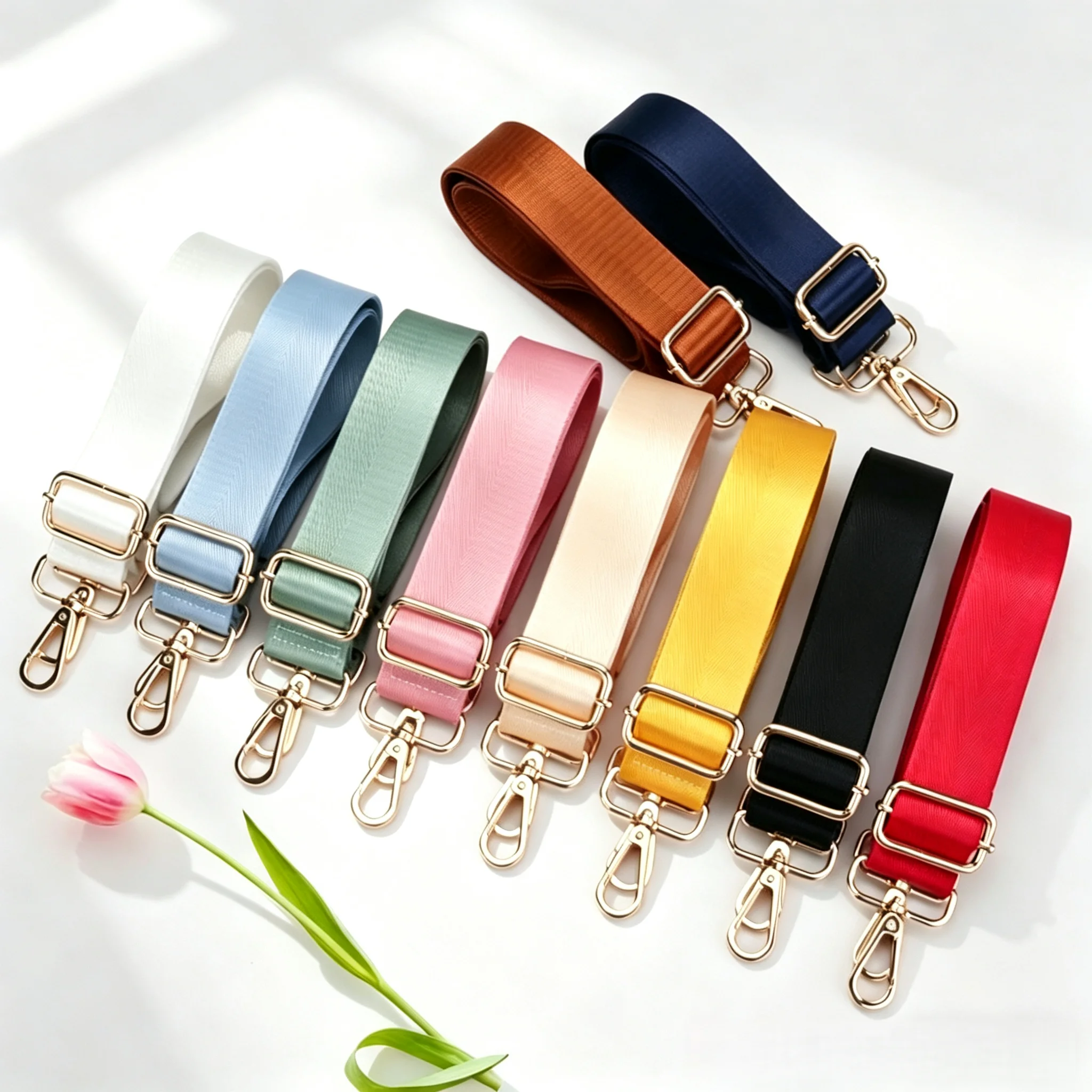รูปสินค้า สายสะพายกระเป๋าปรับได้ ไนลอน สีทอง