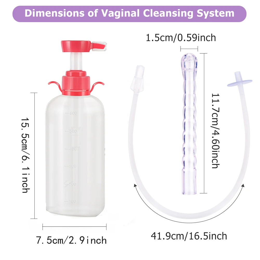 300/600ML Plastics Bottle Silicone Bidet Vaginial Anal Enema Plug Douche Cleaner