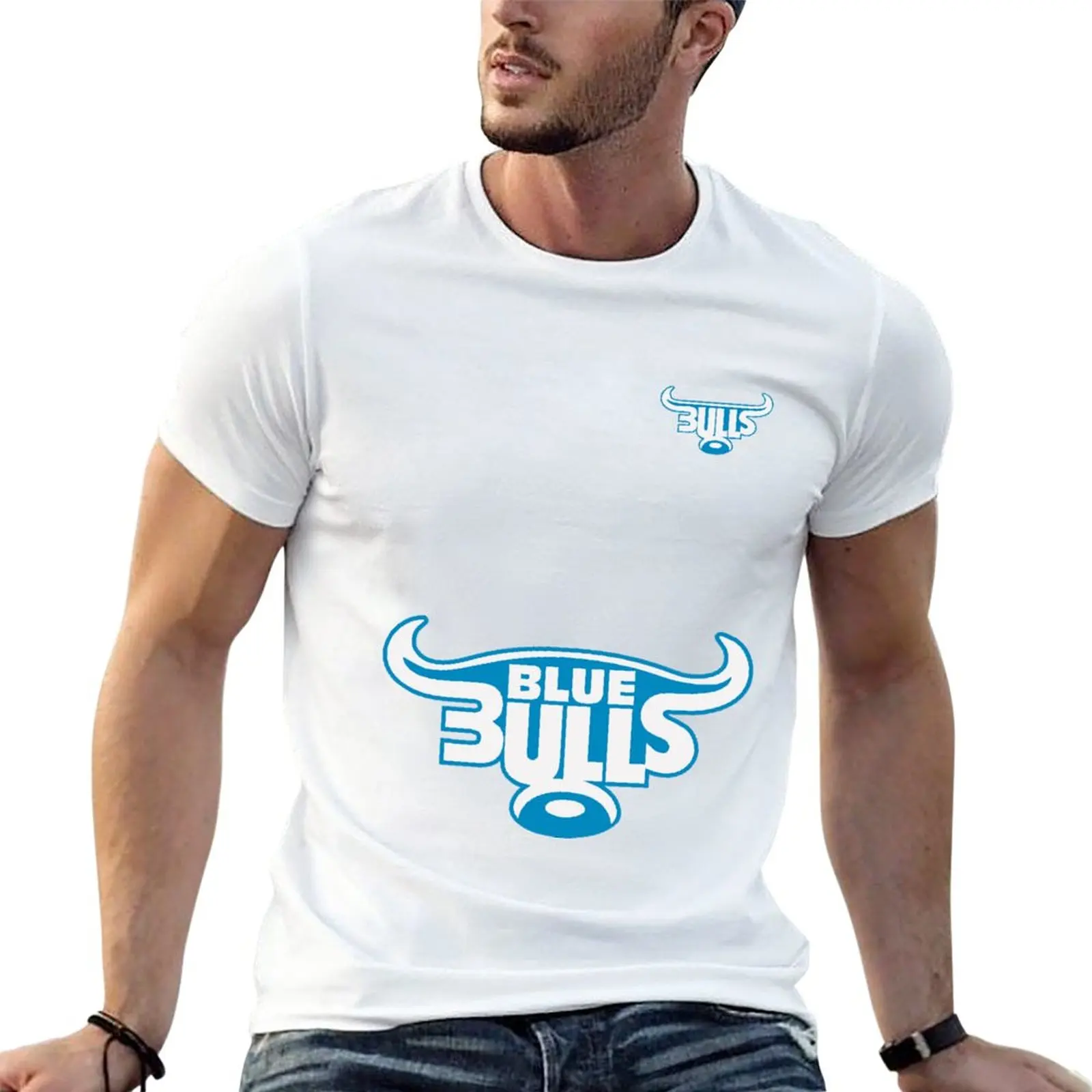 Blue Bulls Super Rugby T-Shirt Vintage Hippie Clothes Tee Shirt Magliette Pesanti Per Uomo