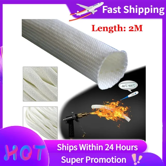 2m Car Exhaust Pipe Glass Fibre Thermal Hose Insulation Exhaust Lagging Cover Auto Replacement Parts For Webasto Eberspacher