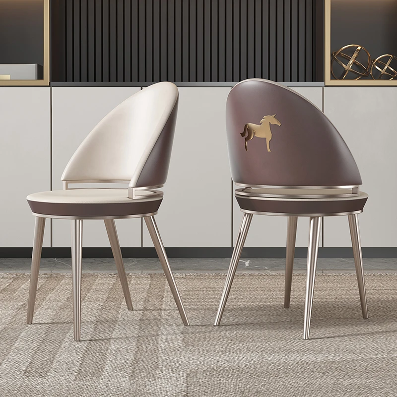 

Italian light luxury dining chairs modern household endorsement tables and chairs simple designer creative chairs small family d