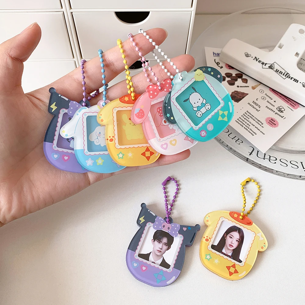 Acrylic Card Holder 1-Inch Photo Storage Pendant Card Clip for Girls Idol