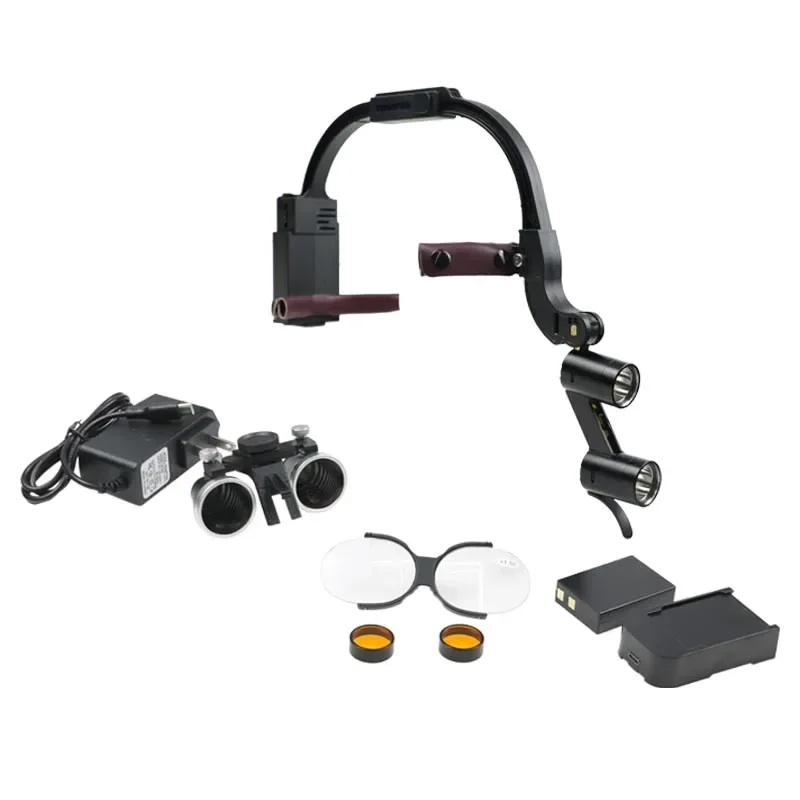 

Dental LED Headlight Lamp Binocular Loupes Dental Lab Instrument Adjustable