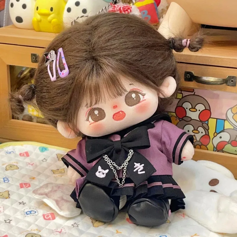 20cm baby clothes dark purple school uniform set cotton doll clothes three piece set doll doll doll changing 3