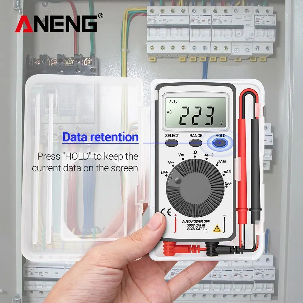 ANENG AN101 1999 Counts Mini Professional Digital Multimeter AC/DC Voltage Tester Automotive Current Tester Electrician Tools