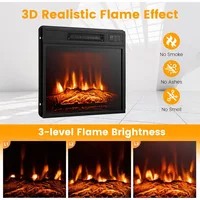 32" Electric Fireplace with Mantel, 1400W Freestanding Heater  W Remote Control & Adjustable Brightness, Multifunctional Mantel 2