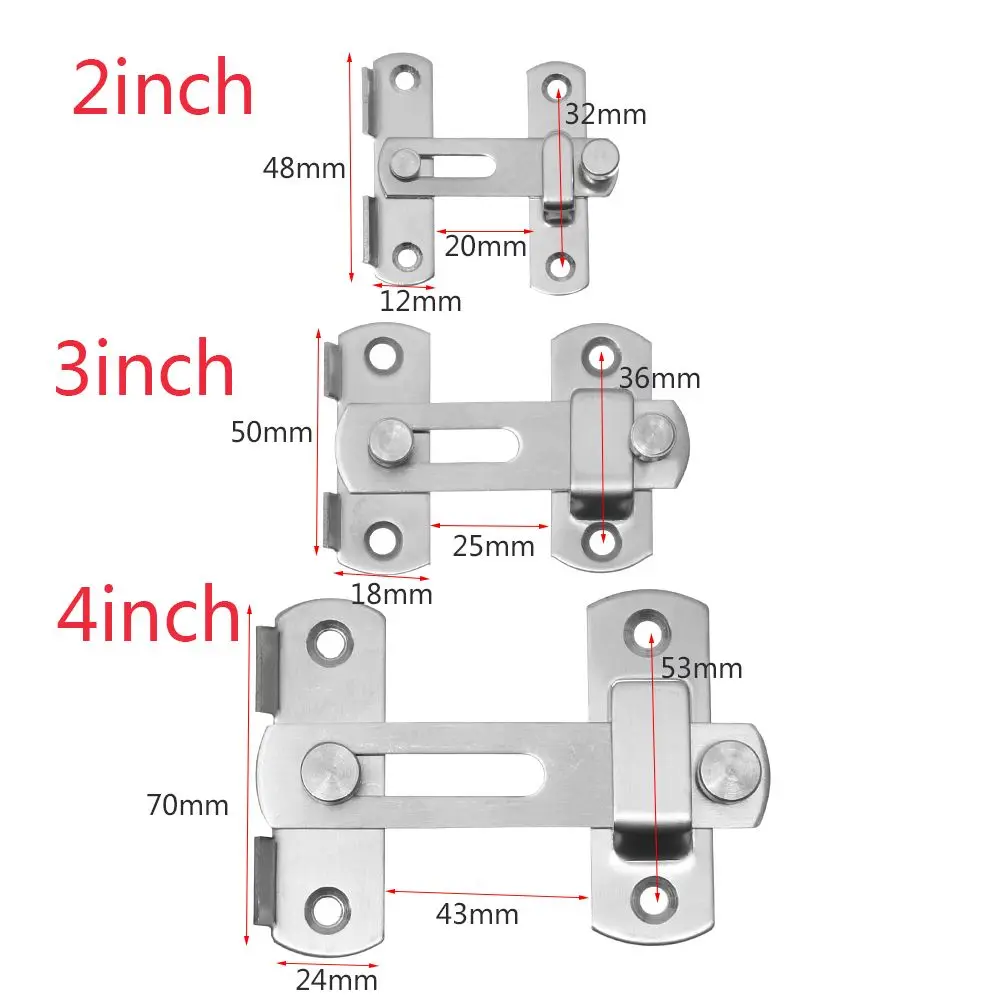Description Picture 4 of itemHardware Furniture Padlock Clasp Security Silent Gate Buckle Screws Window Catch Lock Door Bolt Hasp Cabinet Catches
