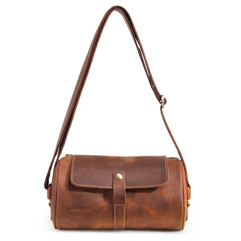 

Vintage Crazy Horse Leather Men's Shoulder Bag