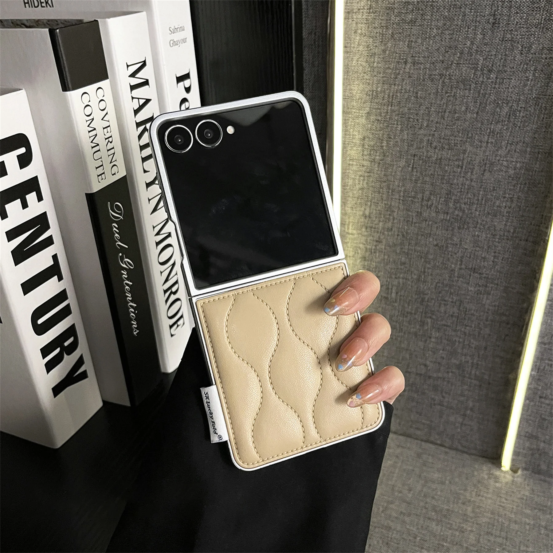 Luxury Solid Color Wave Design Phone Case - White, Black, Pink, Khaki