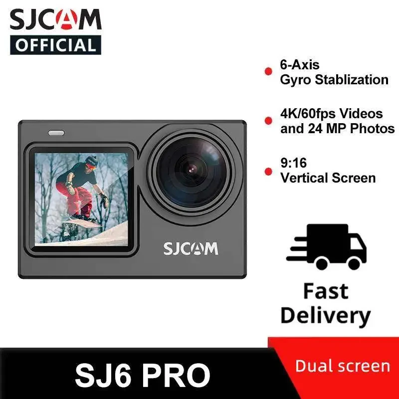 

SJCAM SJ6 PRO Action Camera 4K 60FPS 24MP Wifi Webcam 6-Axis Gyroscope Stabilization 165degree Wide FOV H.264 Sports Video Camer