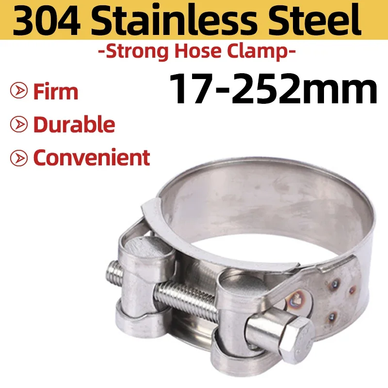 1-PCS-304-Stainless-Steel-Strengthens-European-Style-Hose-Clamp-Exhaust ...