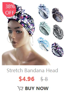 Stretch Bandana Kopf Wickeln Satin Floral Ankara Motorhaube Frauen Blume Druck Party Turban Headwear Kappe – Detail 6