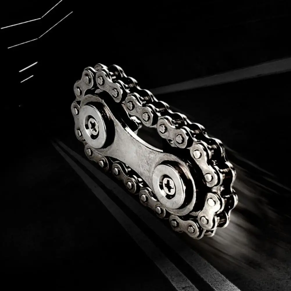 Bike Chain Spinner Fidget Toys For Adults Metal Fingertip Gyroscope Anti Stress Anxiety Desk Toy Sprockets Flywheel Chain Spiner fidget toys