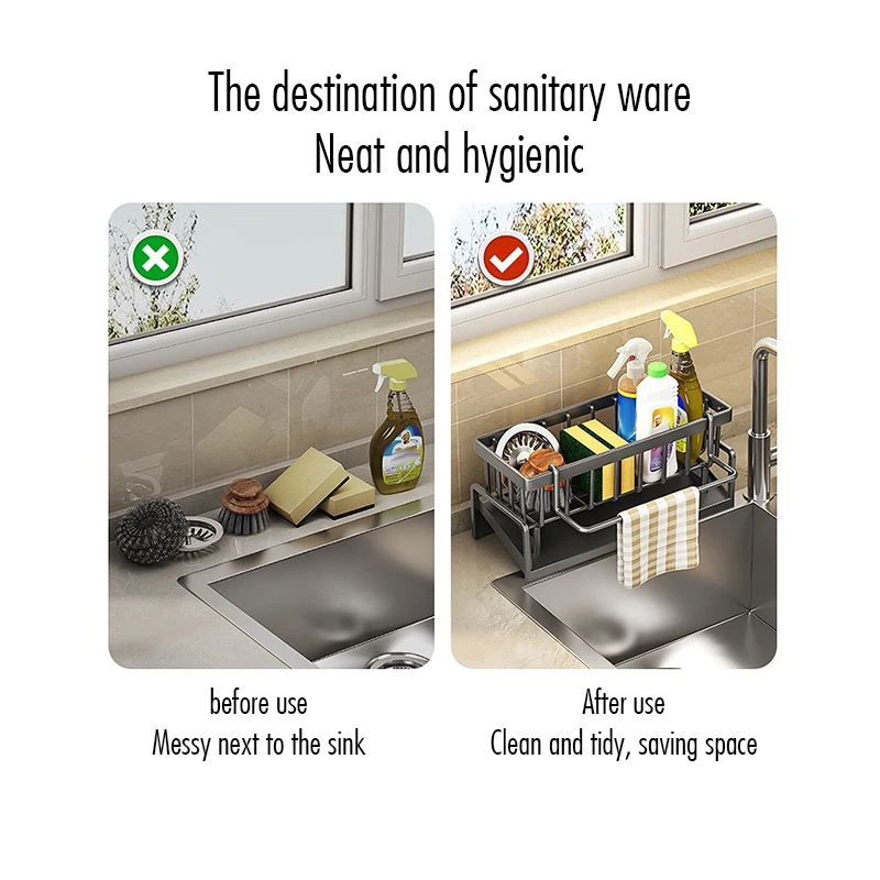 Kitchen Sink Drain Rack Organizer ABS Plastic Self-draining Sink Shelf Soap Sponge Holder Dishcloth Towel Rack Filter Basket kitchen storage rack sink sponge rack sink drain rack