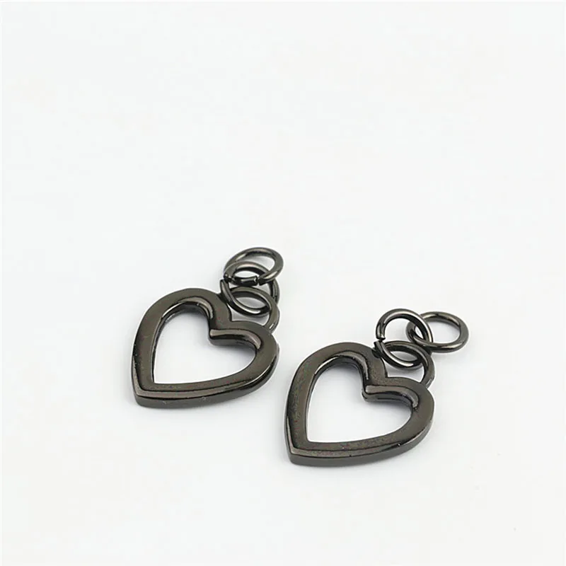 50Pcs 31x38mm 5/8/10# Zipper Puller Heart Ring Buckle Removable Zip Slider Head for Metal Nylon Resin Zips Pendant Repair Tools