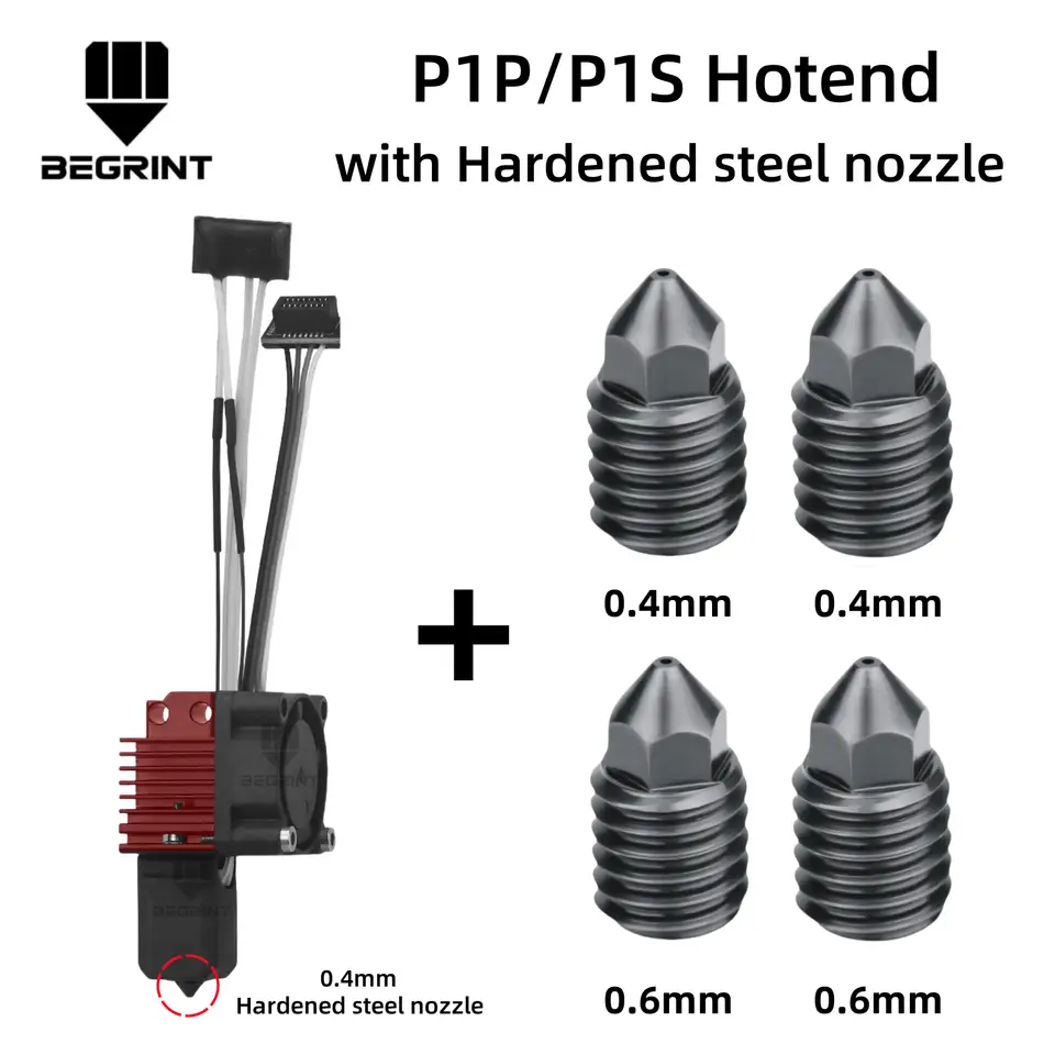 Complete Hotend Assembly Hotend For Bambu Lab X1 X1C P1P P1S with Fan Upgrade 2.0 with Nozzle Complete Bamboo Lab X1 Carbon image 8