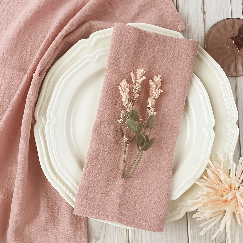 20pcs Cloth Napkins 30x45cm Wedding Decor Placemat Cotton Fabric Sage Green Serviette Kitchen Tea Towel Christmas Home Decora