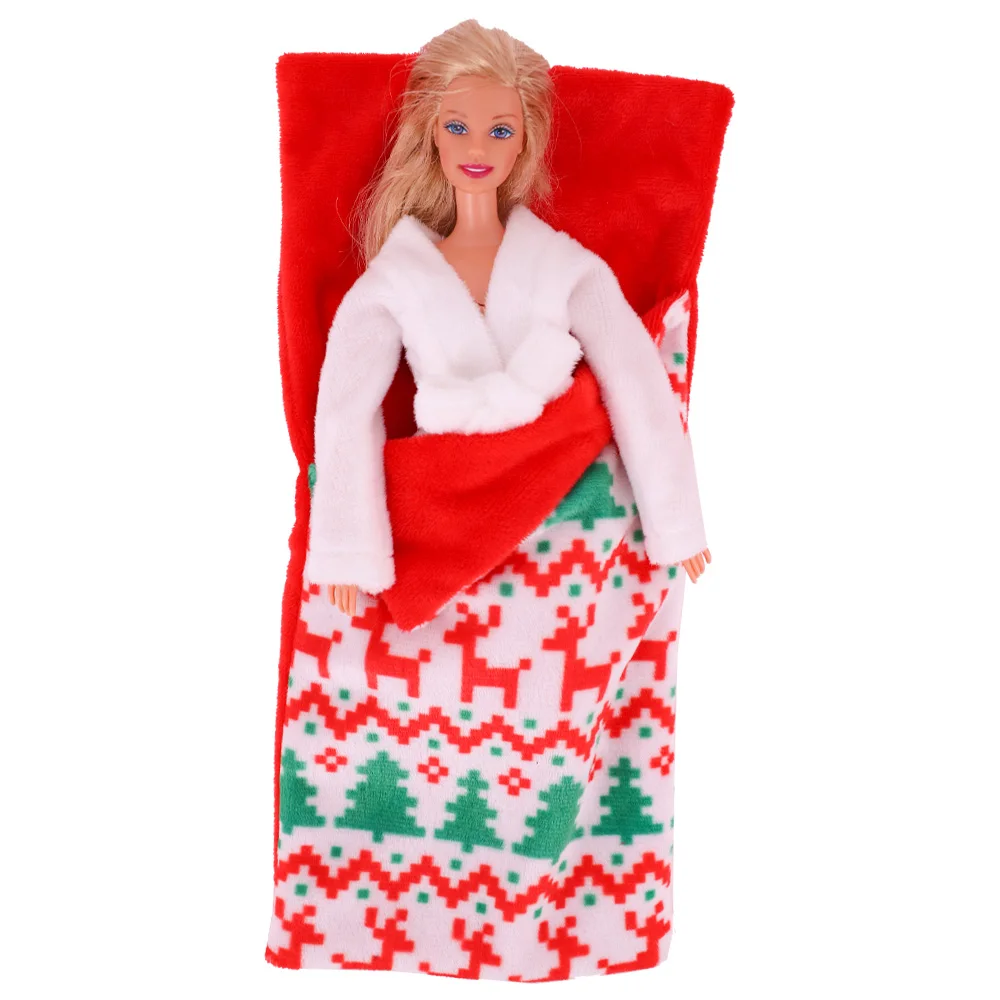 Barbies sleeping bag cute plush accessories doll pajamas Christmas toy accessories suitable for Barbies & 1/6 BJD Blythe dolls