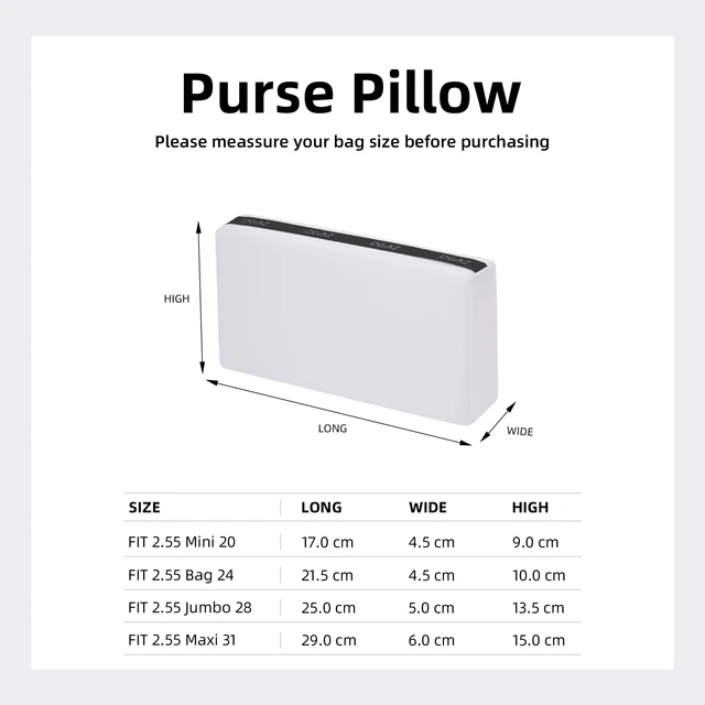 DGAZ Purse Pillow Insert Fits Chan-el 2.55 Small/Medium/Large Bags, Memory  Foam, Silky Pillow Shaper for Luxury Handbags - AliExpress