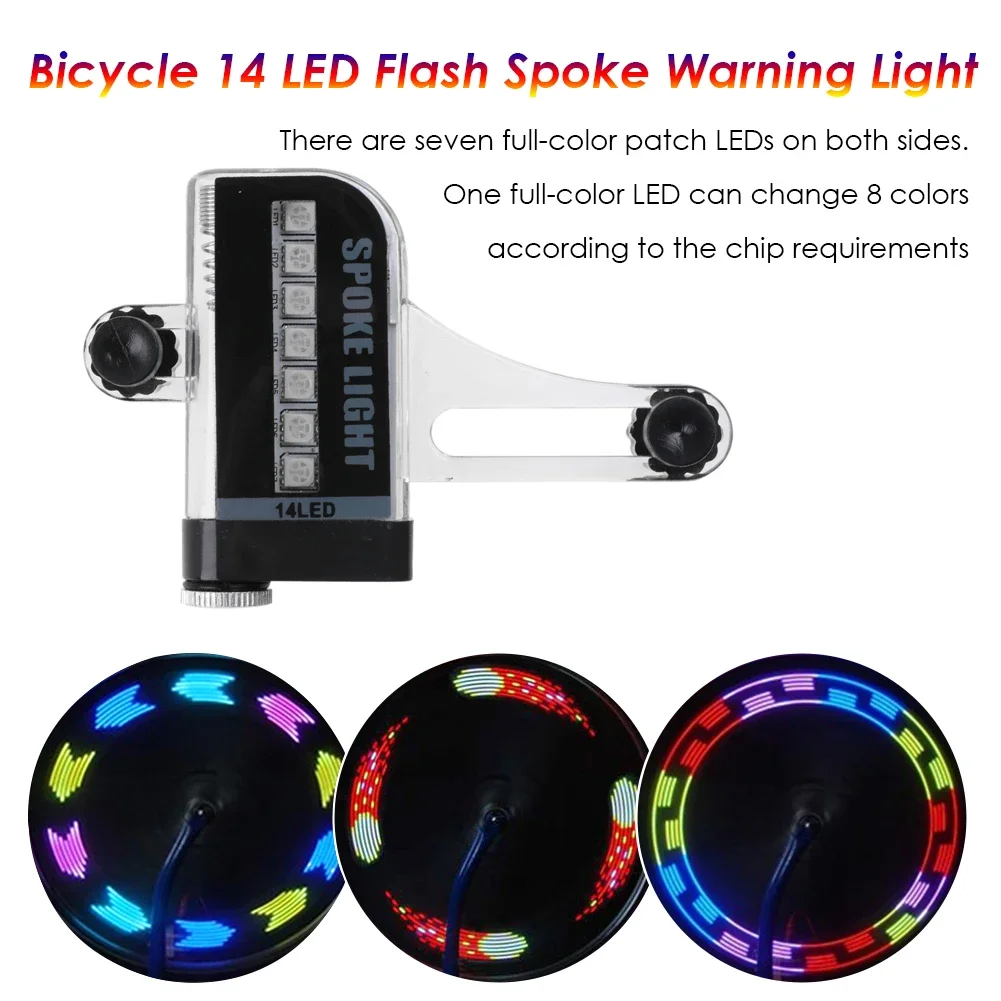 14LED Bicycle Wheel Spoke Light Bike Tyre Light Waterproof MTB Mountain Bike Night Road Cycling Safety Warning Lamp Bicycle Deco