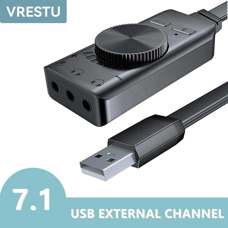 USB 3.5mm 잭 헤드폰 어댑터 마이크 Virtual7.1 채널 사운드 카드 HiFi 외부 USB 오디오 어댑터 PS5 4 ...