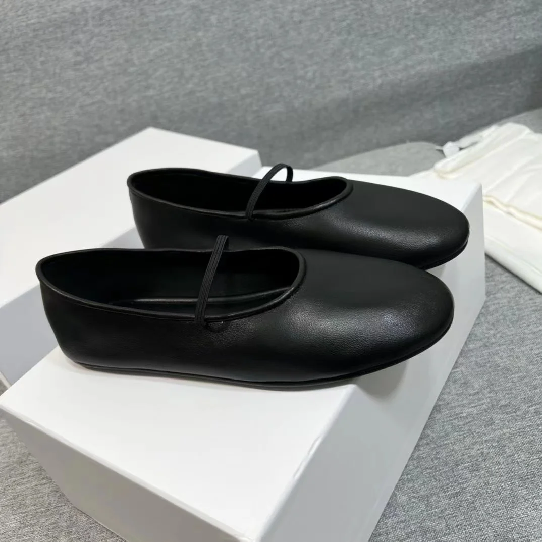 Fashion Design Women Ballet Shoes Sheepskin Shallow Mouth Ballet Flat Women's Single Shoes Comfortable Fashion Women's Shoes