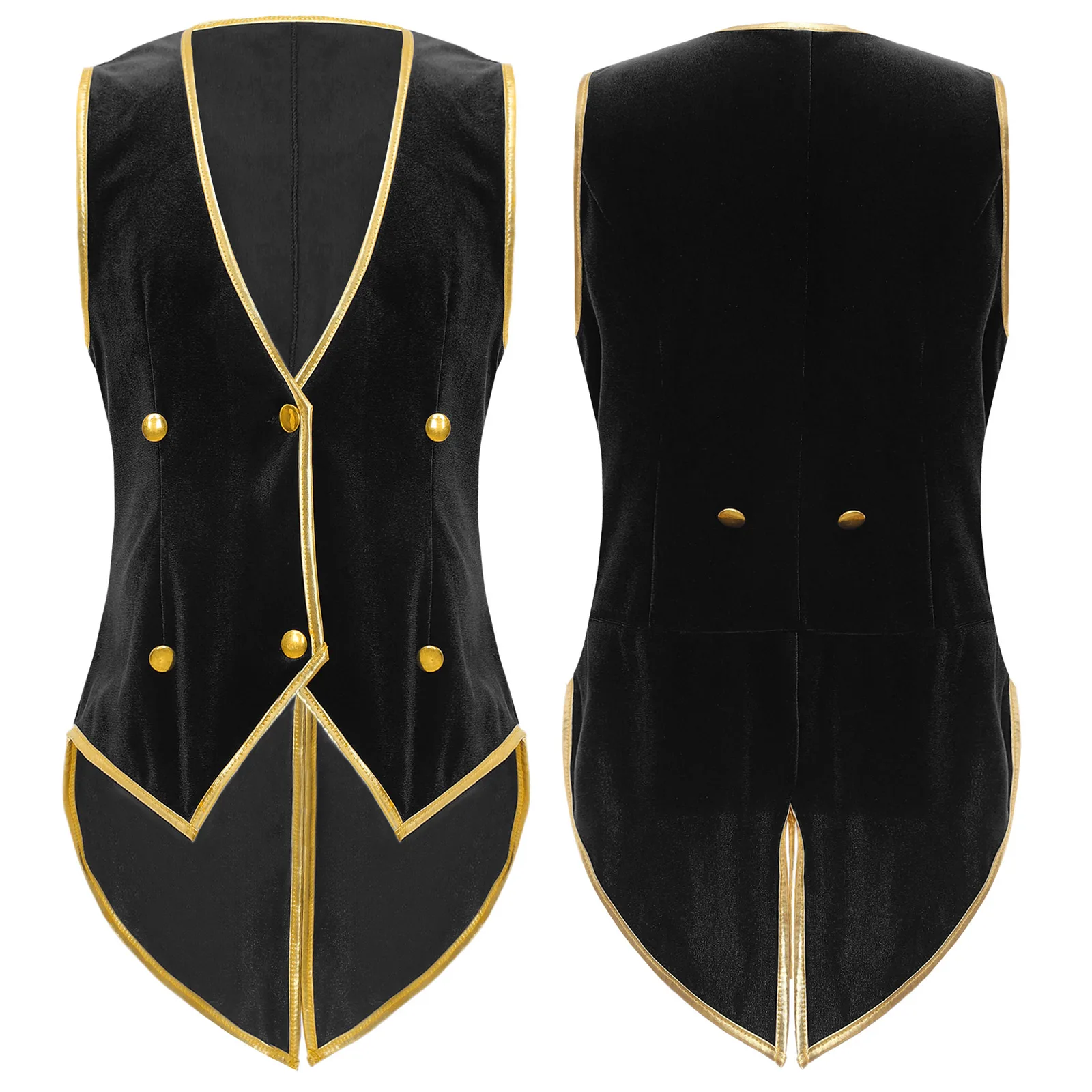 Kinder Jungen mittelalter liche Renaissance viktoria nische Weste Steampunk Gothic Samt Frack Halloween Karneval Vampir Cosplay Kostüm – Detail 9