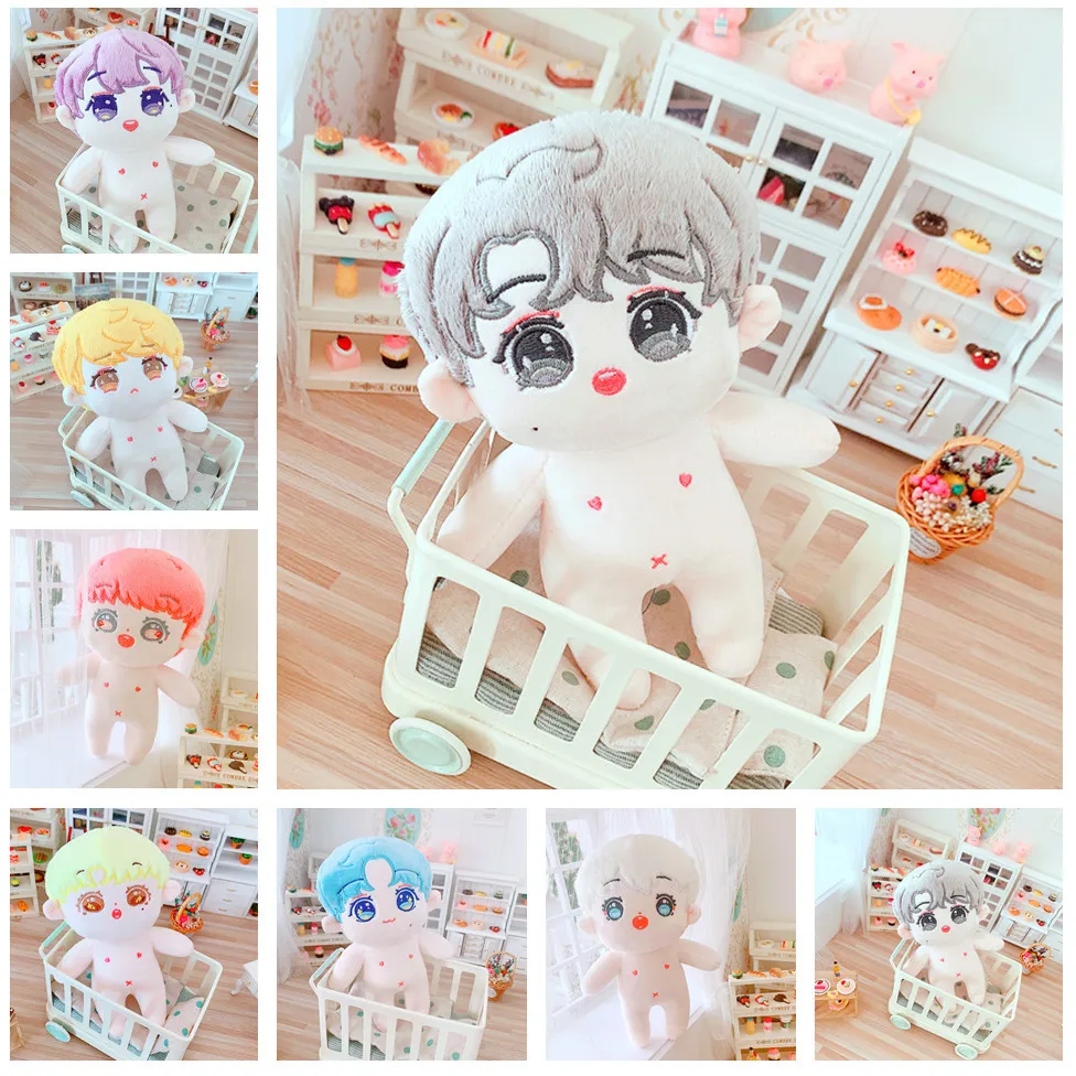 

7 types 20cm PP cotton Replaceable clothes Doll Korea Kpop EXO idol Dolls Star toys Sean Xiao Clothes Children's Christmas gifts