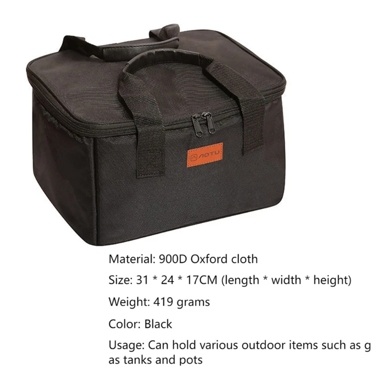 Outdoor Camping Cookware Bag BBQ Grills Storage Bag Picnic Tableware Organizers Gas Stove Pot Portable Carrying