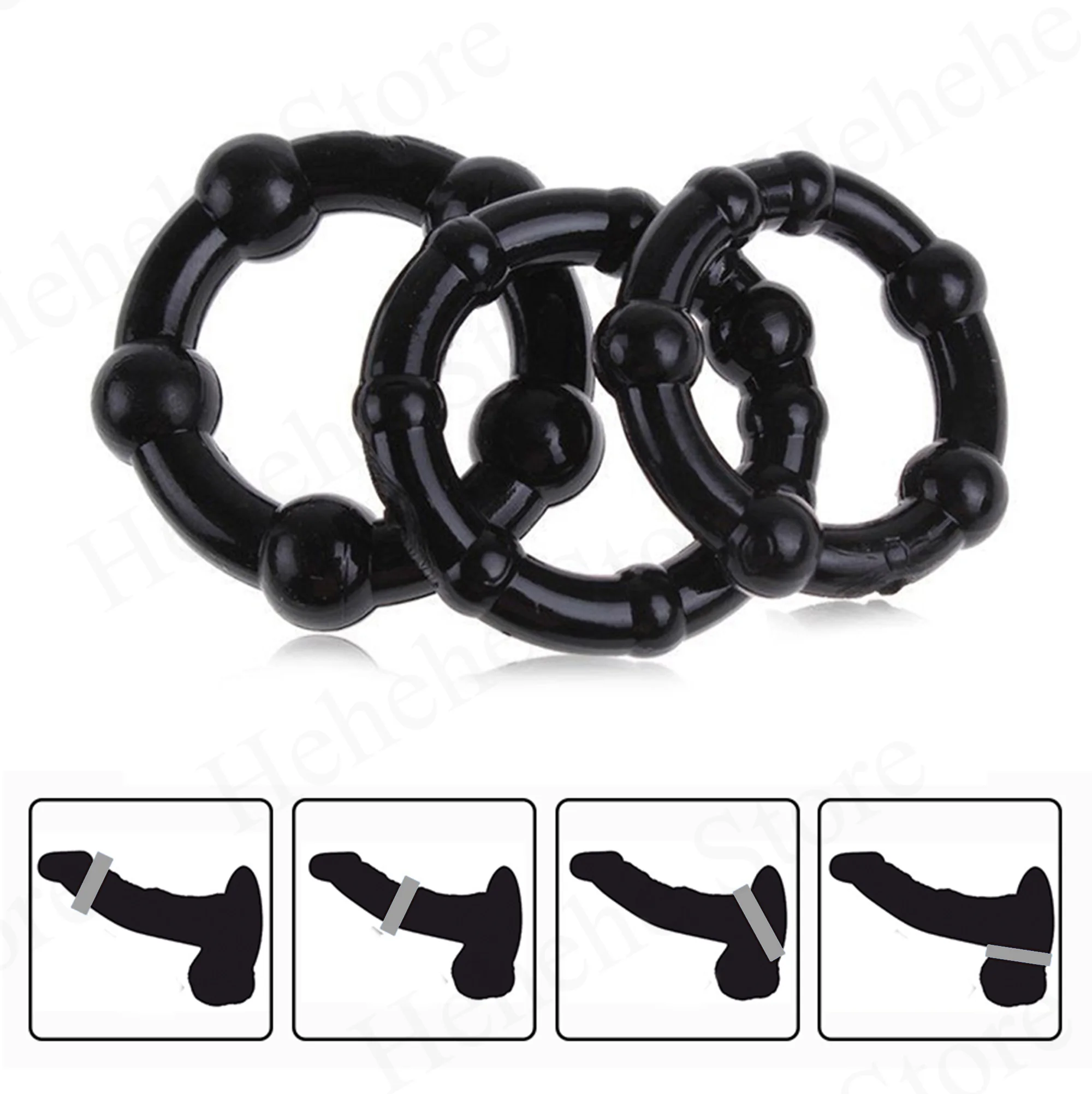 Penis Ring Cock Ring Semen Penis Rings Silicone Male Foreskin Corrector Resistance Ring Delay Ejaculation Sex Toys For Men