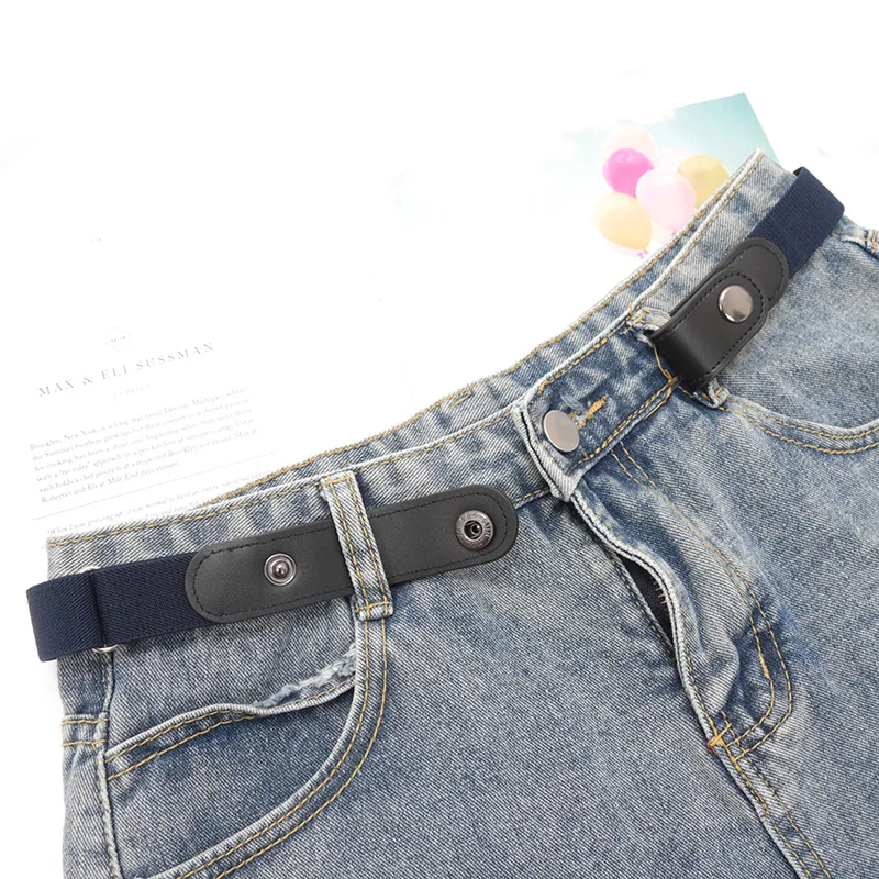Adjustable Buckle-Free Belt for Women Girls Jeans Pants Dress No Buckle Stretch Elastic Waist Belt, No Bulge, No Hassle Belts