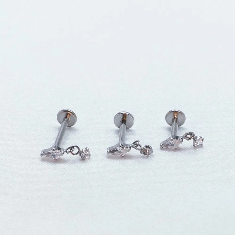 F136 Titan Schmetterling Kristall Zirkon CZ Edelstein Lippen Ohrstecker Labret Piercing Septum Ring Ohr Tragus 16G Innengewinde Körperschmuck – Detail 11