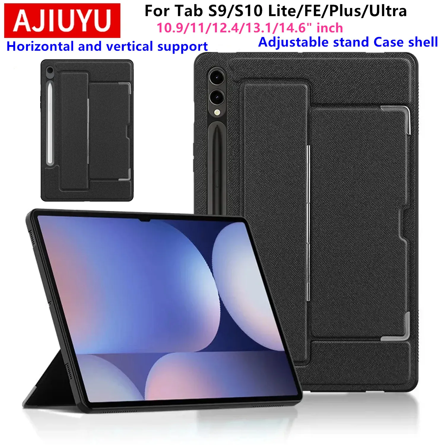 Enhanced Tablet Stand Case with Shell Back Cover, 14.6 to 12.4