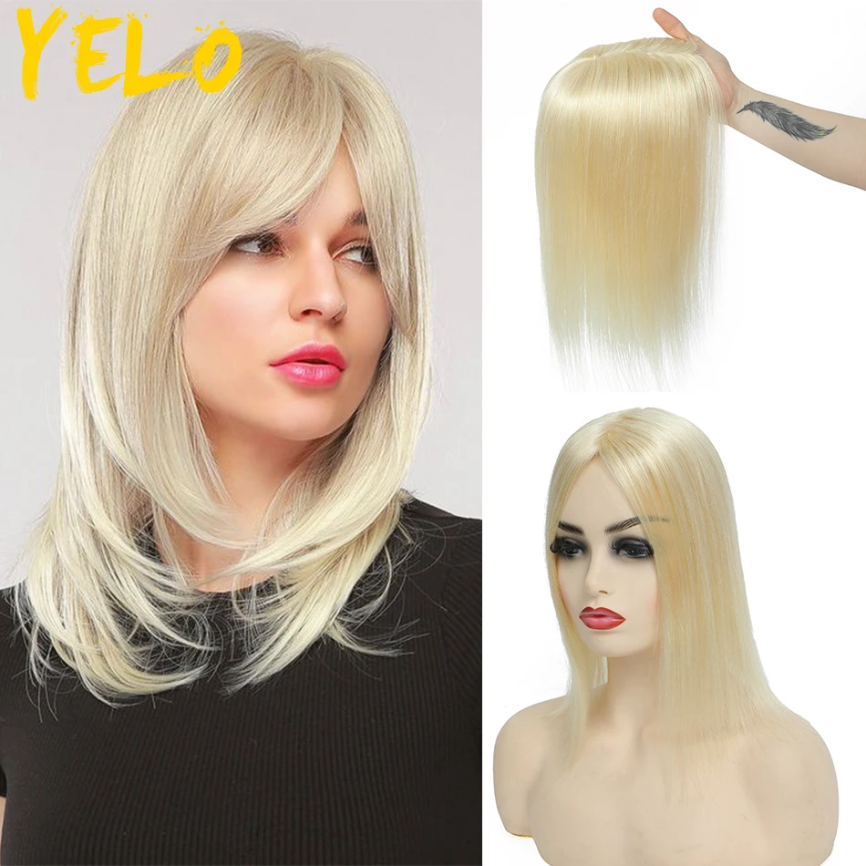 Human Hair Wigs Topper 10-18Inch