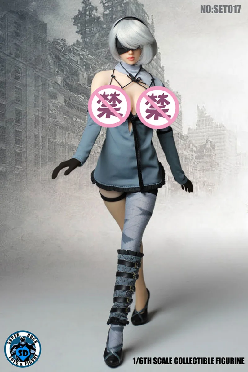 ニーア　2B (SUPER DUCK 1/6 SET064A)と素体とおまけ Super Duck SET064A 1:6 NieR: Automata 2B For TBLeague S42A