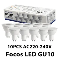 10 упаковок Focos Gu10 SpotlightLampara 220 В Lled лампа оптом 9 Вт белая теплая 3000k 6000K подходит для домашних коммерческих зданий
