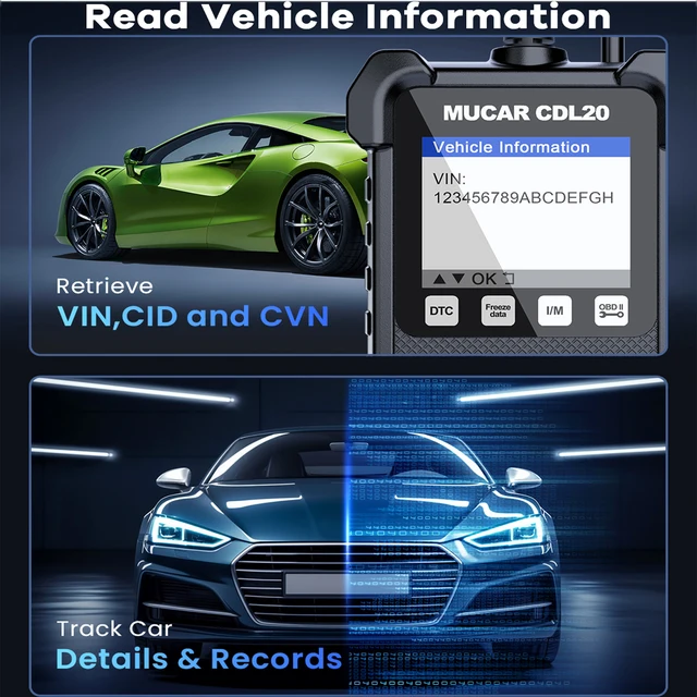 MUCAR CDL20 2024 OBD2 Scanner Full System Scan Tool Check Engine Light Diagnostic Tools Smog Test Automotive Code Reader 3