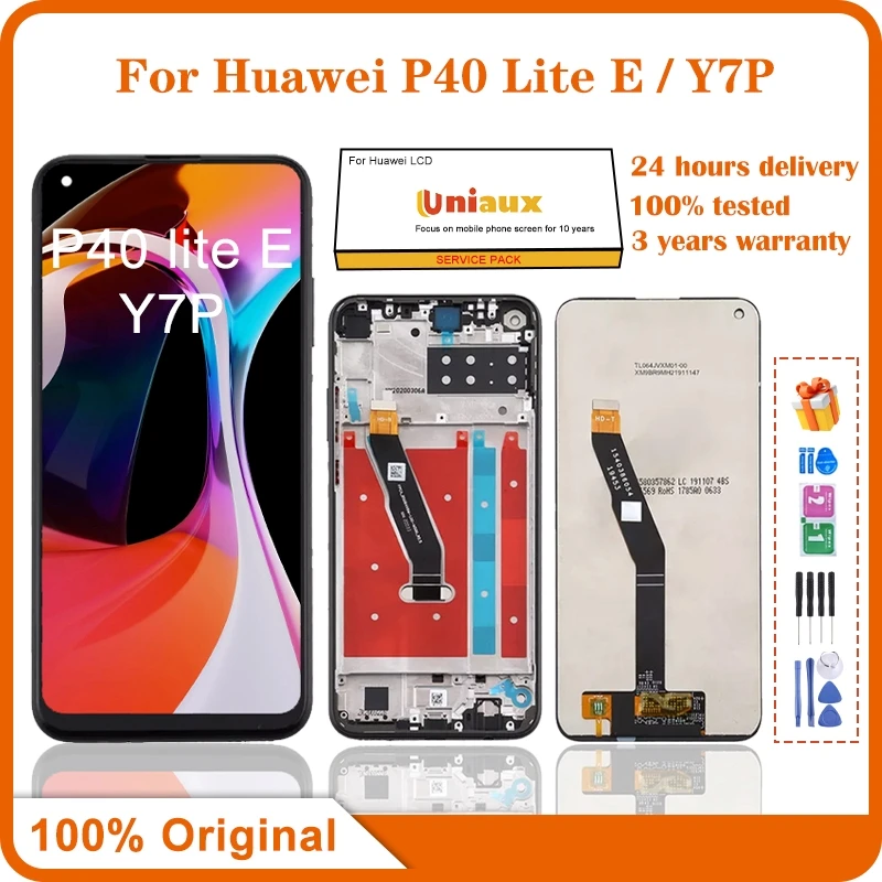 

6,39 "Оригинальный ЖК-дисплей для Huawei P40 Lite E Y7P, ЖК-дисплей с сенсорным экраном, дигитайзер для ART-L28 L29 L29N, замена экрана дисплея