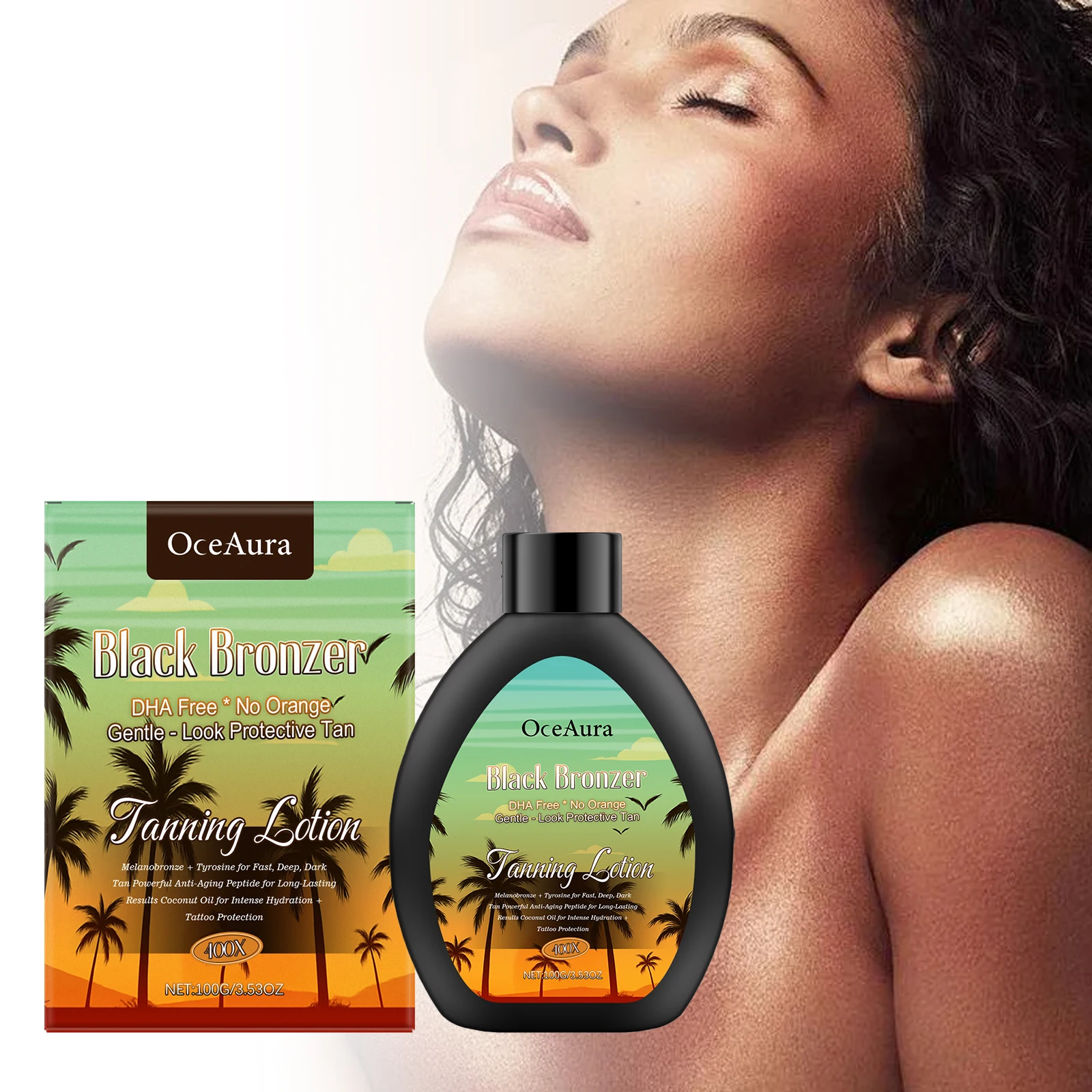 Crema abbronzante al cocco Acceleratore autobloccante naturale Bronzer duraturo Pelle idratante Lozione abbronzante intensiva estiva all'aperto 1