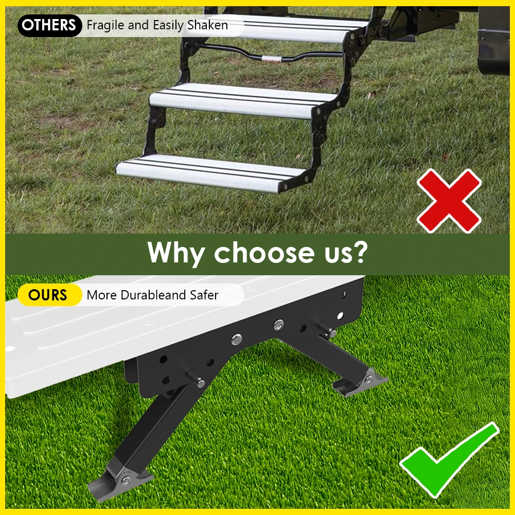 Folding Step Stabilizer Wear Resist Adjustable Pedal Bracket Multi-Purpose Step Board Support Bracket Camping Car Accessory