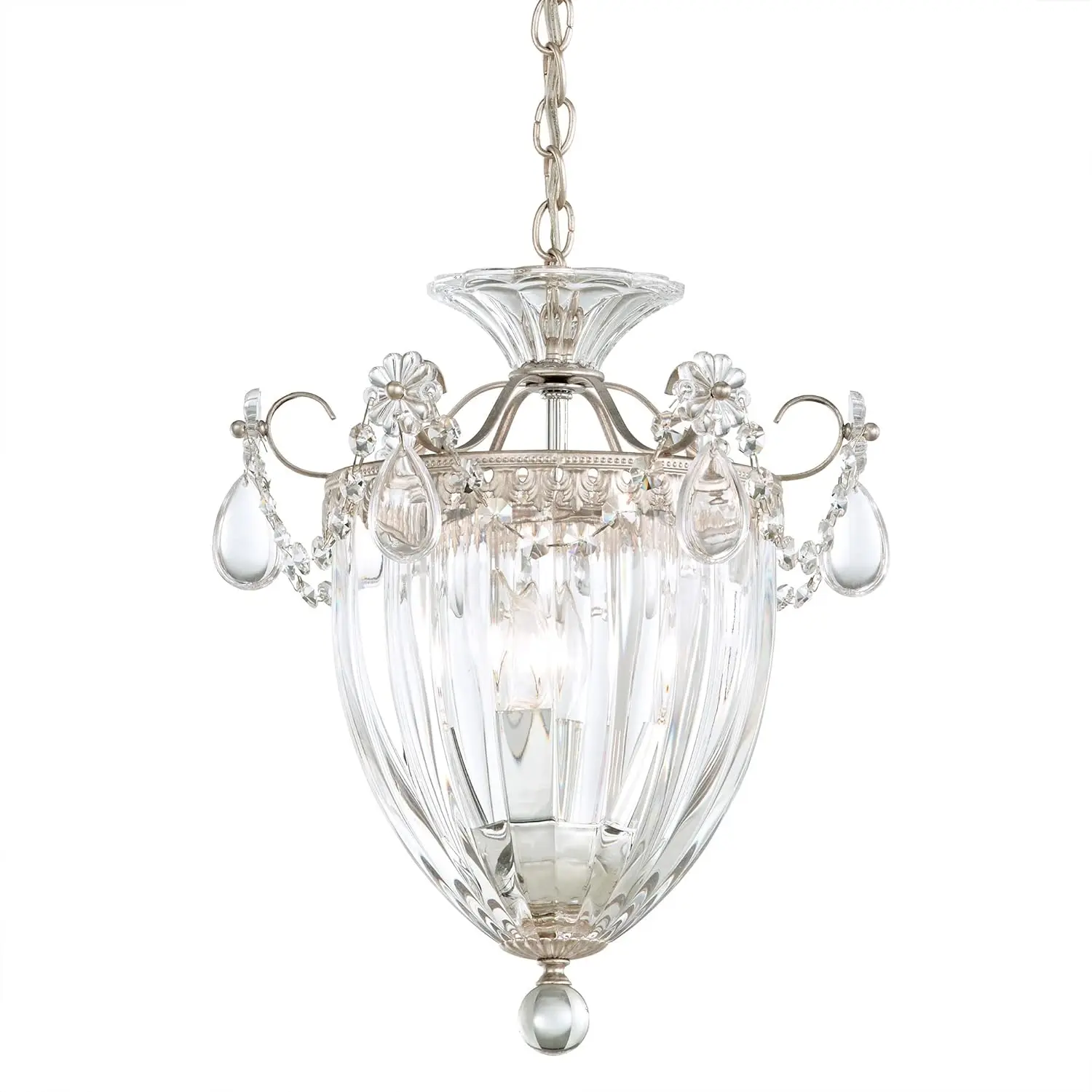

Pendant in Antique Silver with Clear Heritage Hand-Cut Crystal lighting for living room chandeliers
