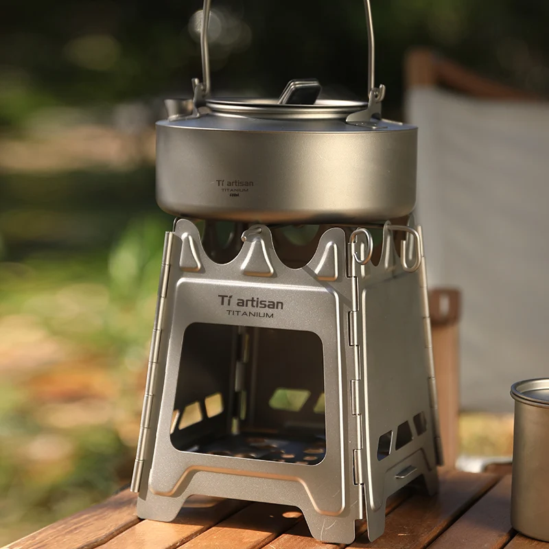 Compact Foldable Outdoor Fire Pit - Stainless Steel/Titanium Bonfire Stove