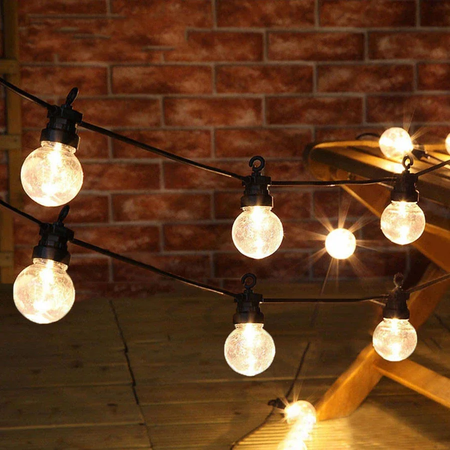 Description Picture 6 of item10M 20PCS G50 Globe Solar Fairy String Light Outdoor Christmas Globe Garland Street Wedding Fairy Light for Party Holiday Decor