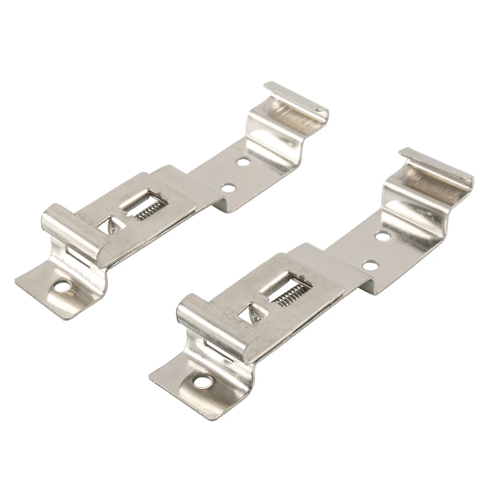 2 Pieces Trailer License Plate Holder Stainless Steel Spring Loaded Clips Brackets Numberplate Clamps