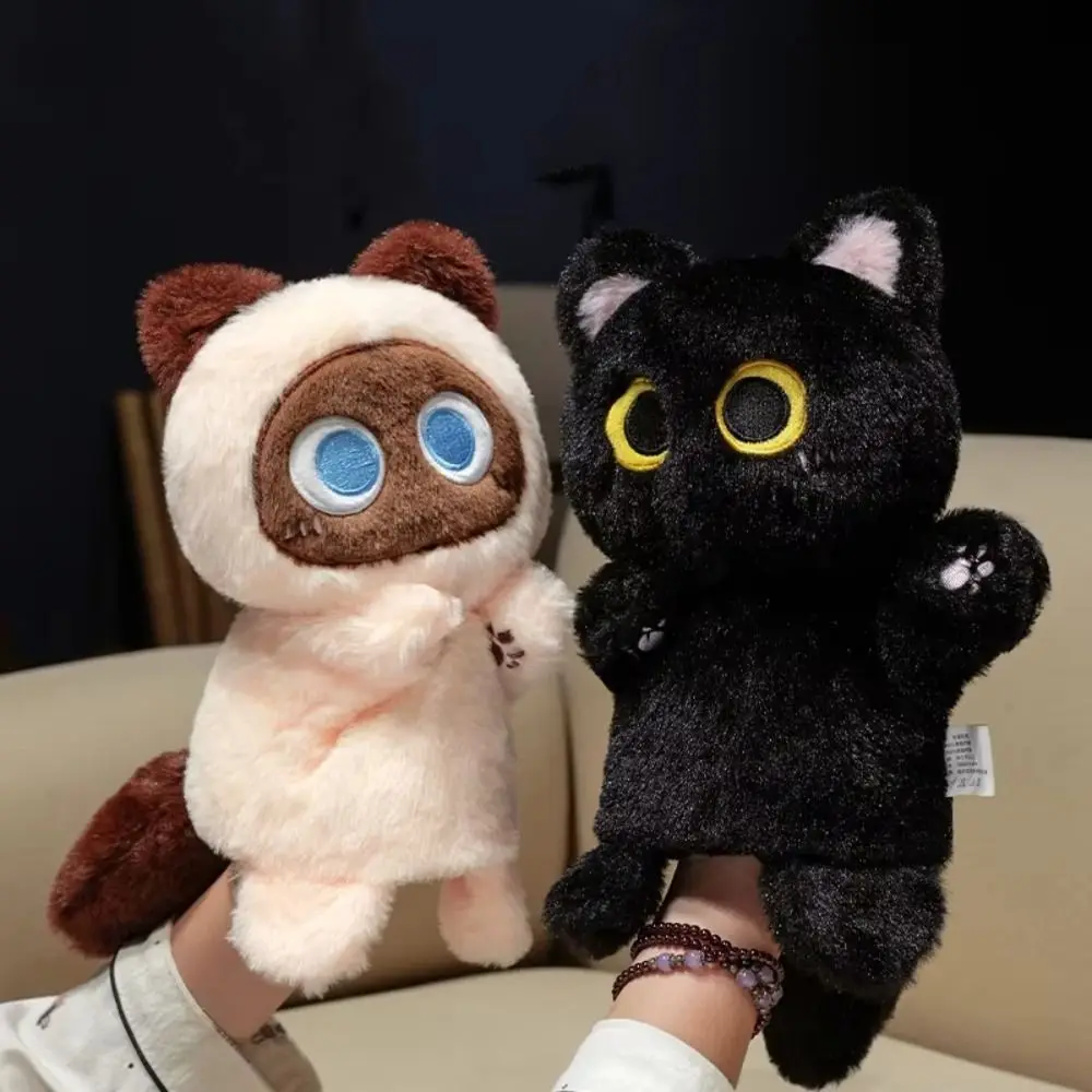 Cat Animal Hand Puppet Storytelling Simulation Stuffed Cat Toys Early Education Soft Hand Finger Story Puppet Parent-child